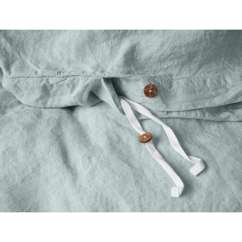 Coyuchi Relaxed Modern and Contemporary Duvet Cover, King/Cal King Duvet Cover, Pacific Blue Chambray