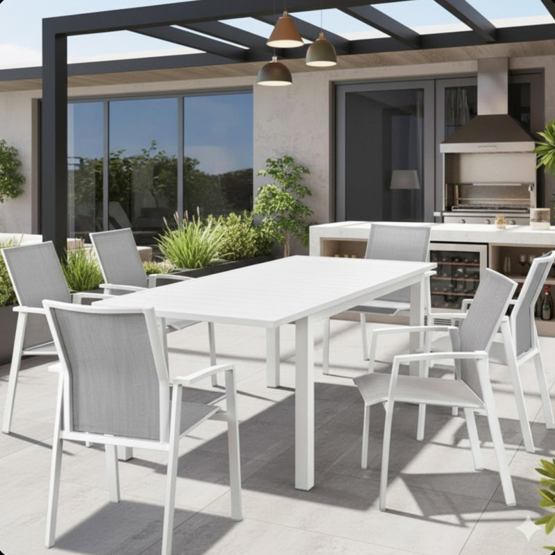 Ensemble de 4 chaises de patio en aluminium de 22,44 po de largeur, entièrement assemblées et empilables, 360 lb