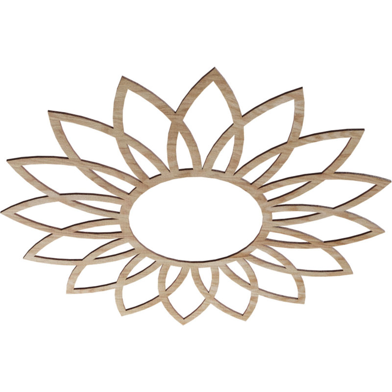 Médaillon de plafond en bois Daisy, H 38 po x l 38 po x P 0,25 po, Chêne rouge