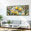 Ensemble de 3 tableaux muraux sur toile tendue, représentant des magnolias et des iris, en vitrail.-1610467278
