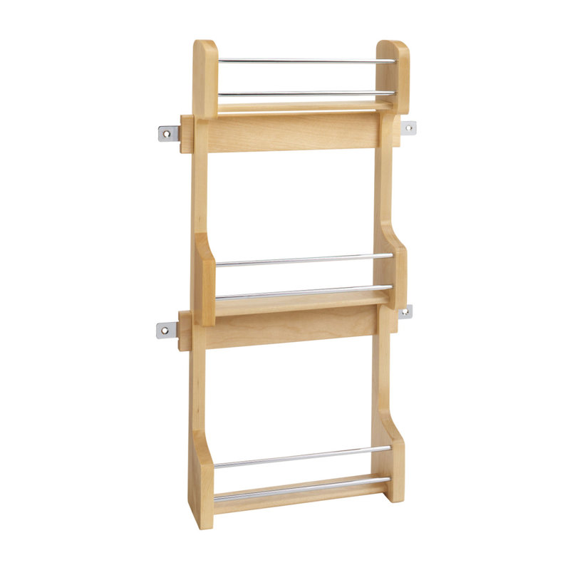 Étagère à épices à trois tablettes fixé à la porte de l'armoire de cuisine Rev-A-Shelf, H 21,25 po x l 10,5 po x P 3,13 po