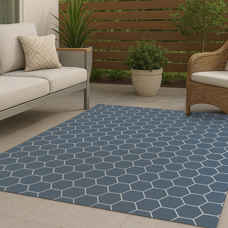 Comb Non-Slip Outdoor Rug, Rectangle 5' x 7'