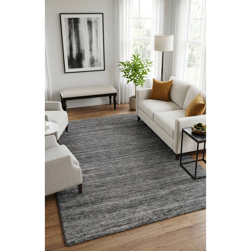 Azman Rectangle Indoor/Outdoor Area Rug in Silver Gray, Rectangle 12' x 15'