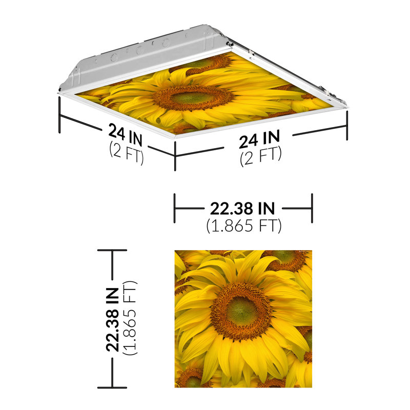Flower Square Fixture Component Ceiling Light