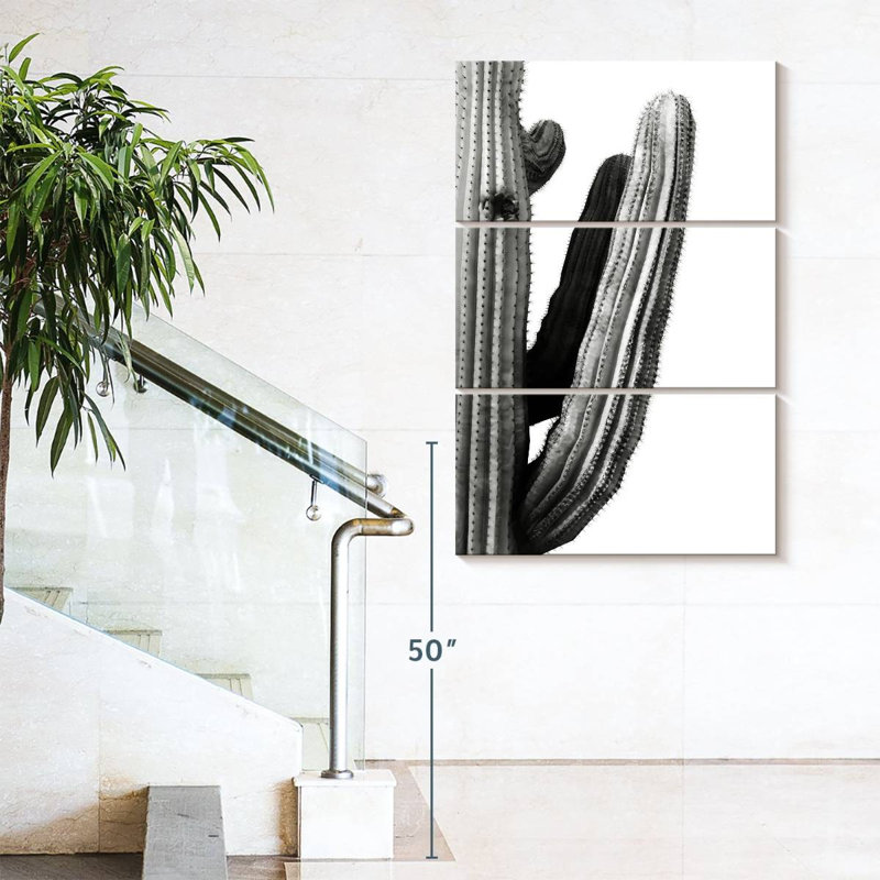 " Cactus Branch " 3 - Pieces, 65" H x 42" W x 1.25" D