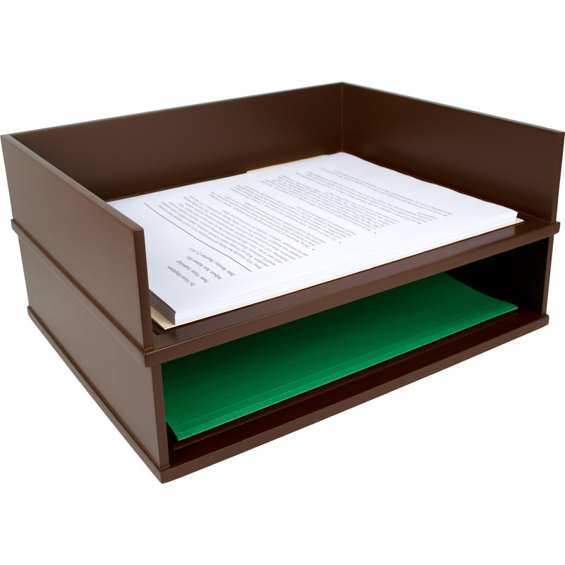 Andrea Manufactured Wood Paper Organizer, Mocha Brown