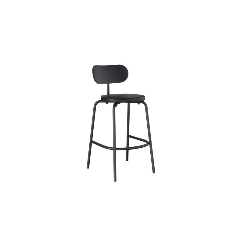 Khylia Upholstered Bar Stool, Black