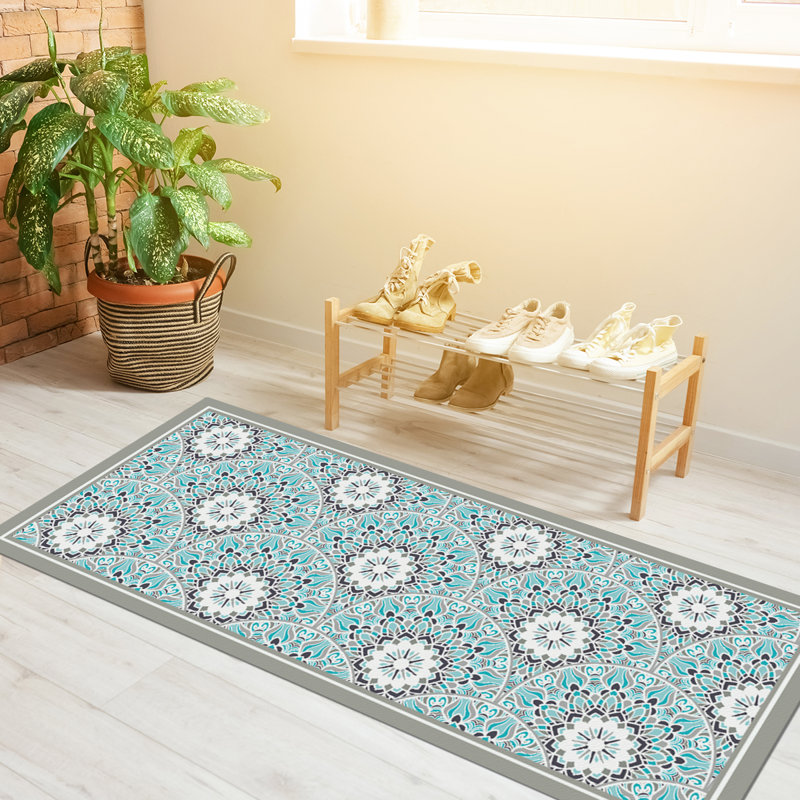 Davanti Vinyl Floor Mat - Mediterranean Collection, Runner 2' x 5'