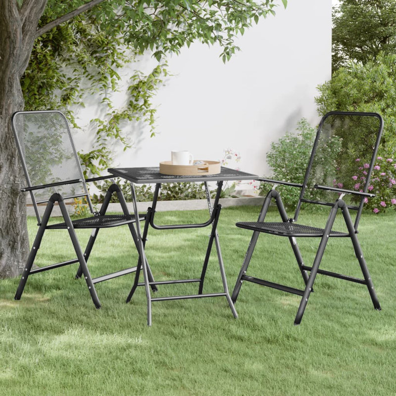 Table de salle à manger pliante en métal Jiayou, P 23,6 po x L 23,6 po x H 28,3 po