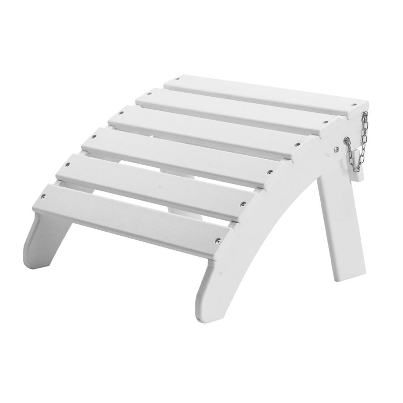 Repose-pieds blanc en PEHD pliable Adirondack pour l'extérieur