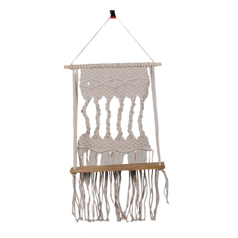 Tablette suspendue en macramé de coton Alsene