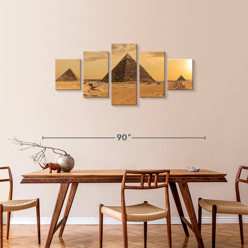 La grande pyramide de Gizeh, H 34 po x l 74 po