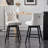  Leisure Style Swivel Velvet Bar Stools with Tufted, Wood Legs and Chrome Trim(Set of 2)-1767057014