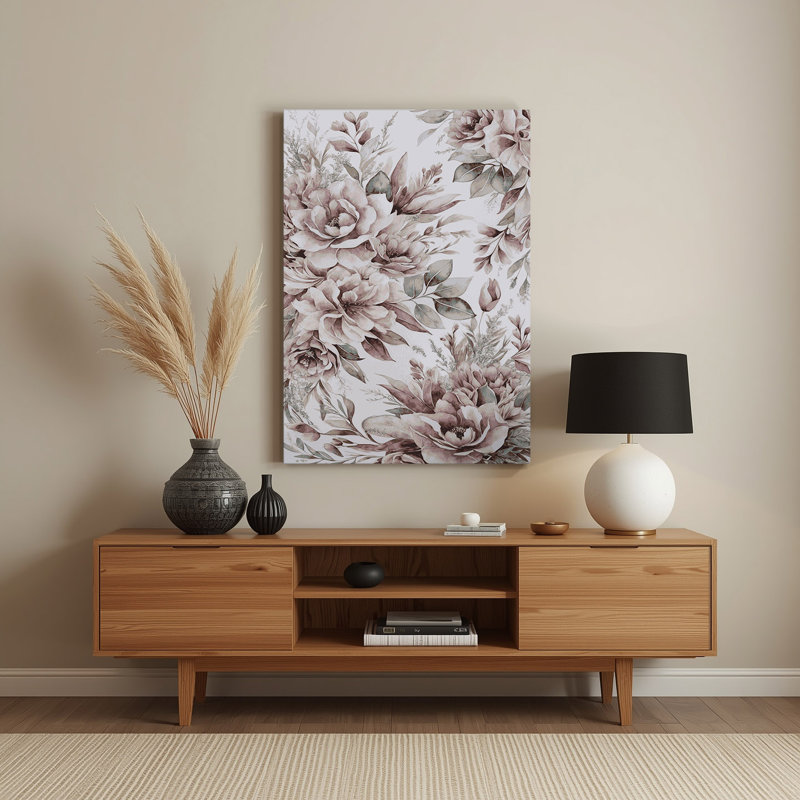Aquarelle florale 19, art mural en métal blanc, H 14 po x l 11 po