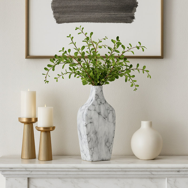 Karlin Marbled Vase, 11" H  x 5" W x 3" D