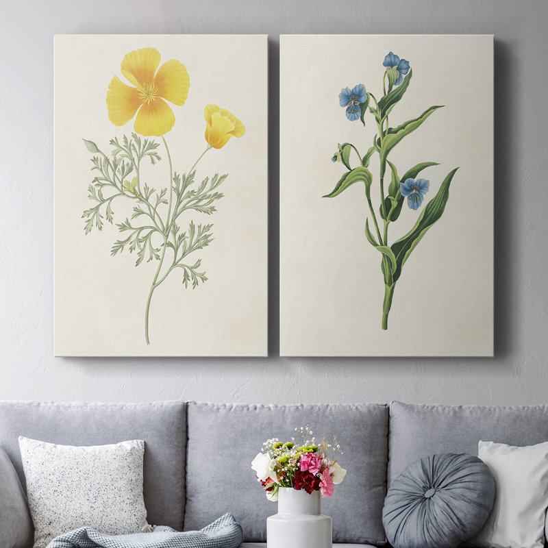Fleurs des saisons - Toile tendue avec châssis de qualité supérieure - prête à être accrochée