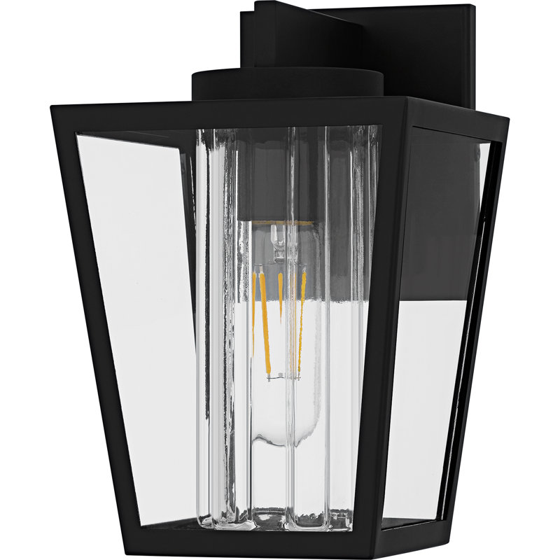 Lanterne murale d'extérieur noir mat 1 lumière Mistretta, H 10 po x l 6,5 po x P 7,5 po