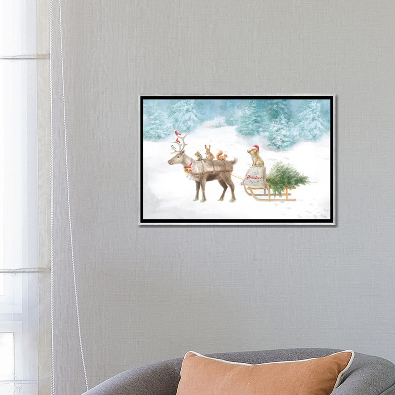 «Woodland Celebration I» par Danhui Nai - reproduction d'art, Pas de tapis, H 18 po x l 26 po x P 1,5 po