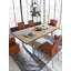 Brigham Oak Rectangular Wood Top Dining Table with Steel Base-898170140-898170141