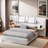 Upholstered Platform Bed With Two Bedside Pillows, Storage Shelves, Two Outlets And USB-1678111603-1678111602