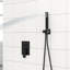 Pomme de douche carrée 12 po double système mural noir mat - Scald équilibré, douche de pluie mince réglable 360, poche pour une utilisation personnalisée avec valve équilibrée, rotation, facile à-125518240