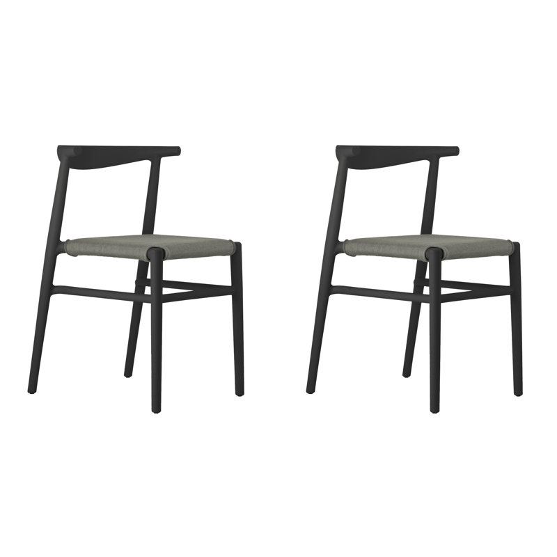 Ensemble de 2 chaises empilables Joi, Noir, Café
