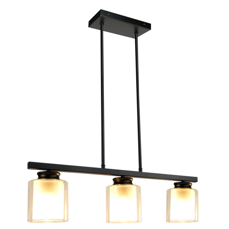 24-inch Three-head Black Pendant Light