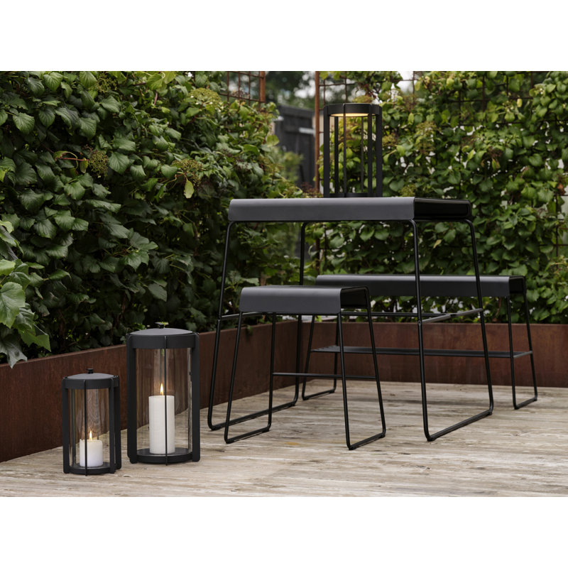 Banc d'extérieur à tablette en A, Noir, noir, noir, noir