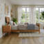 Lit plateforme en bois massif Portland avec pied de lit assorti-362445733