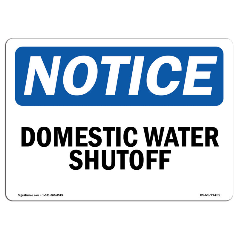 Panneau d'arrêt d'eau domestique