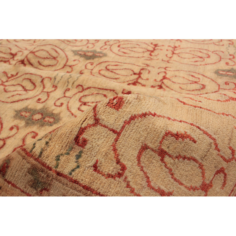 Tapis de zone en laine noué la 6 pi x 8 pi 2 po one-of-kind Pillager