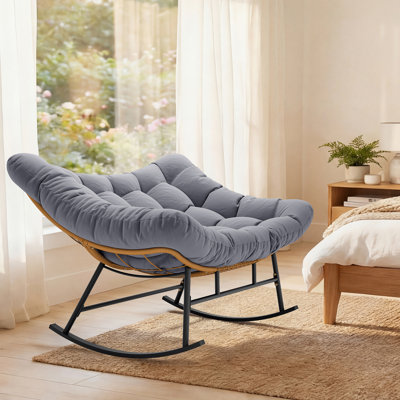 Chaise berçante d'extérieur / d'intérieur pour 2 personnes avec coussin épais
