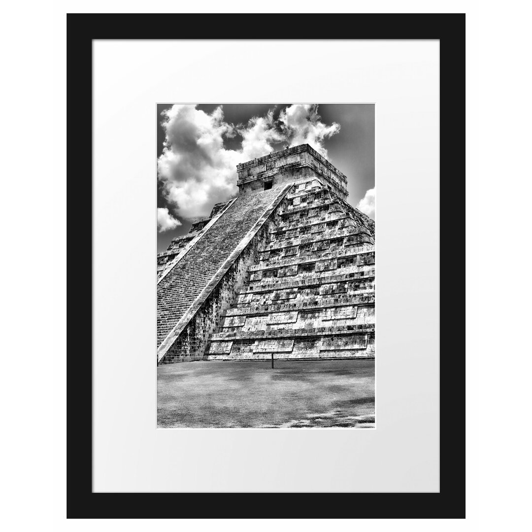 Gerahmtes Poster Maya Pyramide in Mexico