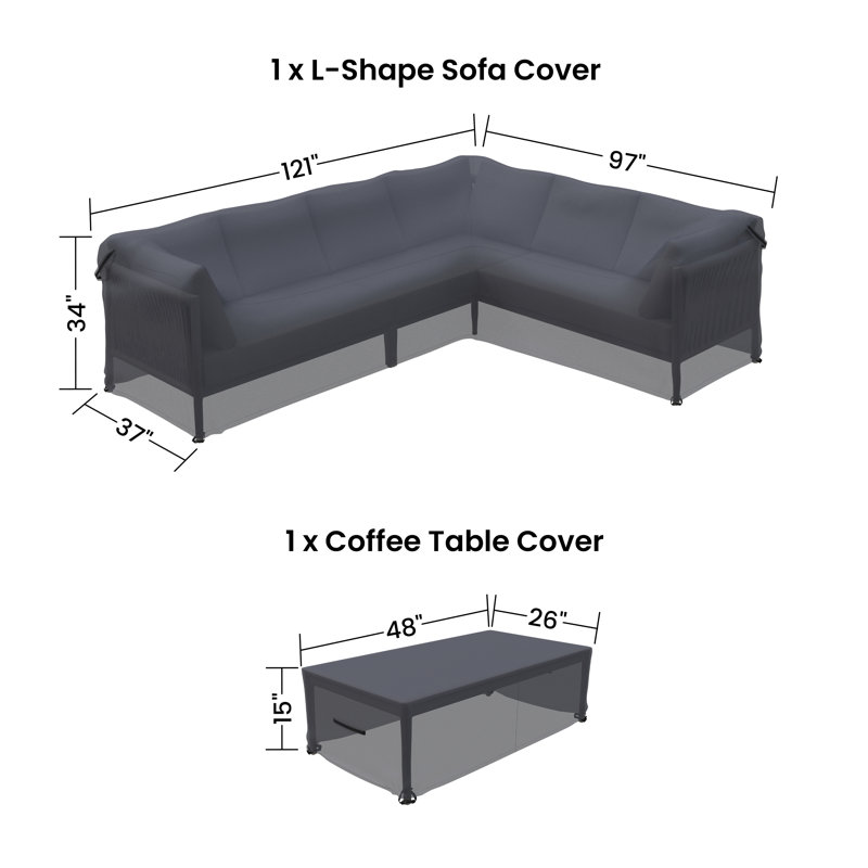 Zeke Deep Seating Sectional Patio Conversation Sets Outdoor Furniture Covers