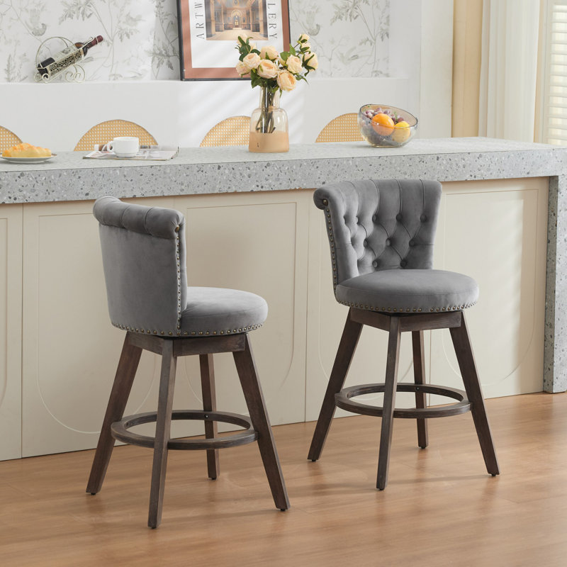 Tabouret de bar pivotant à 360 °, Gris
