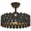Ventilateur de plafond noir moderne 17,7 po avec éclairage Katia, intensité réglable à 6 vitesses et télécommande incluse Katia
