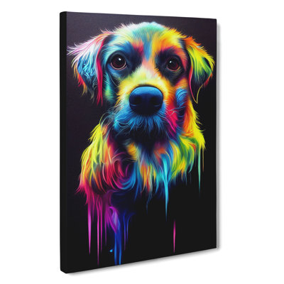 Neon Dog No.3 - Wrapped Canvas