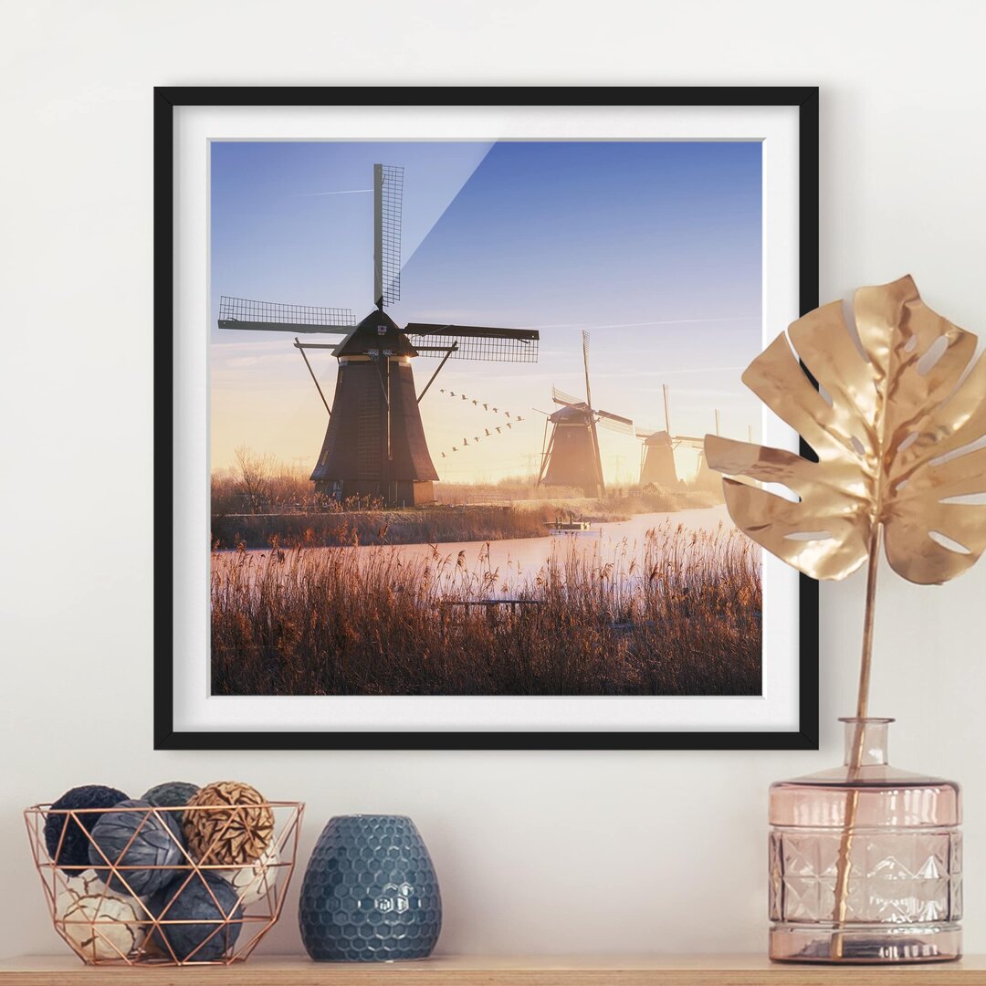 Gerahmtes Poster Windmills of Kinderdijk