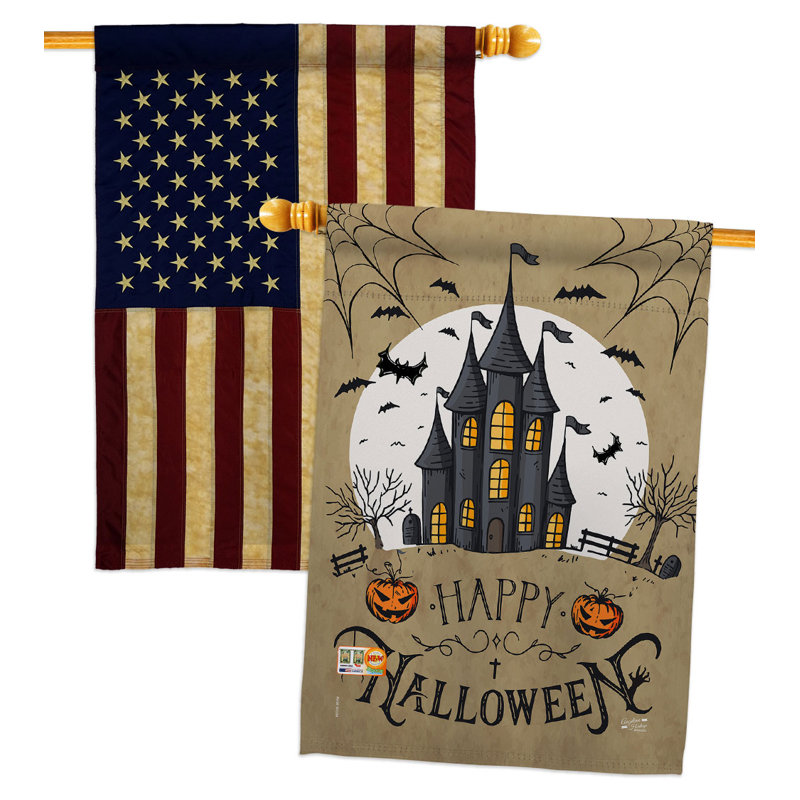 Drapeau d'Halloween château en polyester 40 x 28 po Halloween