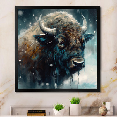Bison Portrait In The Wild III - Buffalo, art mural