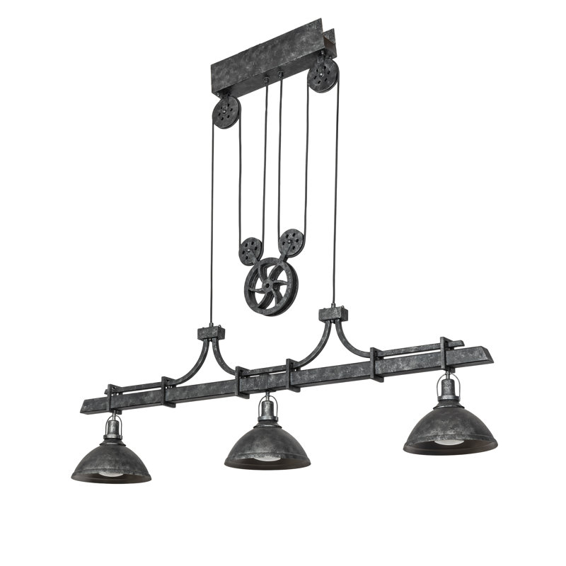 Luminaire suspendu linéaire unique à 3 lumières Melrose Barlett
