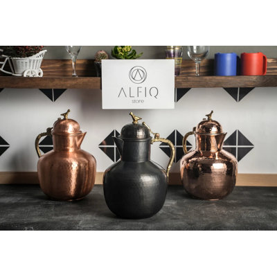 Handmade Heavy-Duty Solid Copper Pitcher – 2000ml Water & Beverage Jug