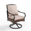 Chaise de patio d'extérieur pivotante avec coussin Leonard