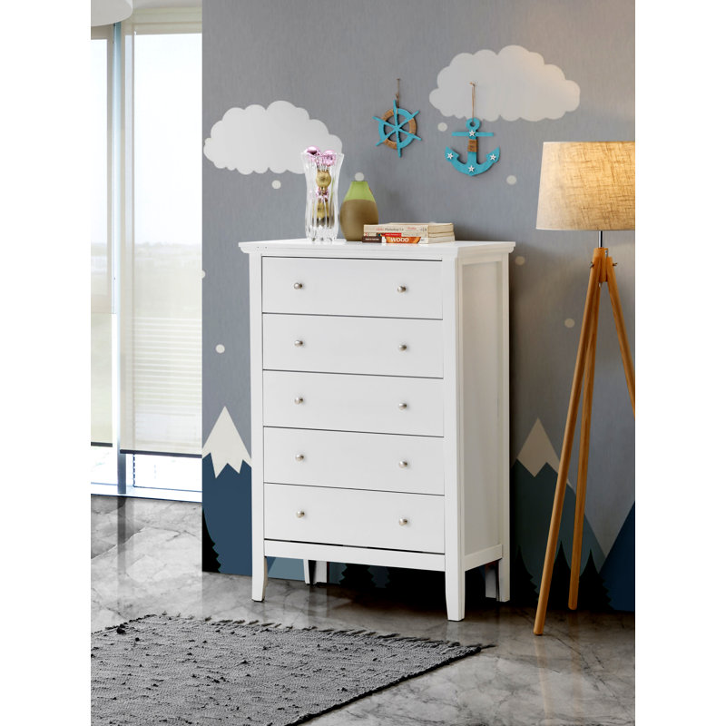 32'' W 5 - Drawer Dresser, White