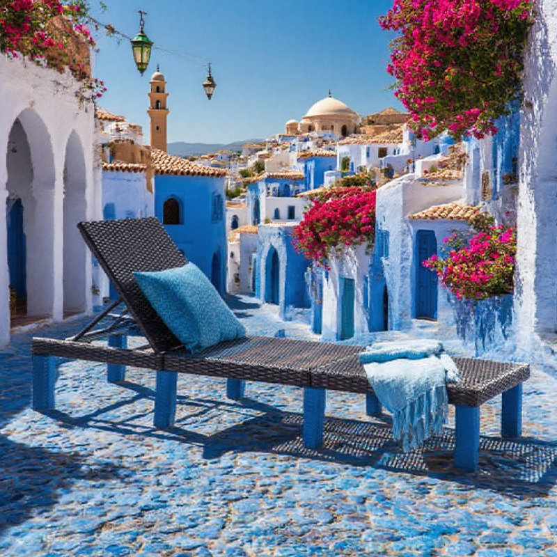 Chaise longue d'extérieur sans coussin pour patio