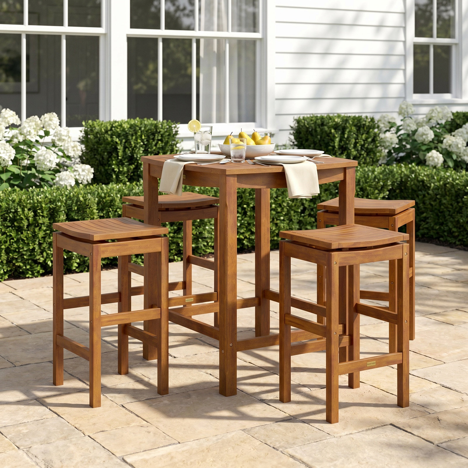 Tucker 34" Eucalyptus Patio Dining Set