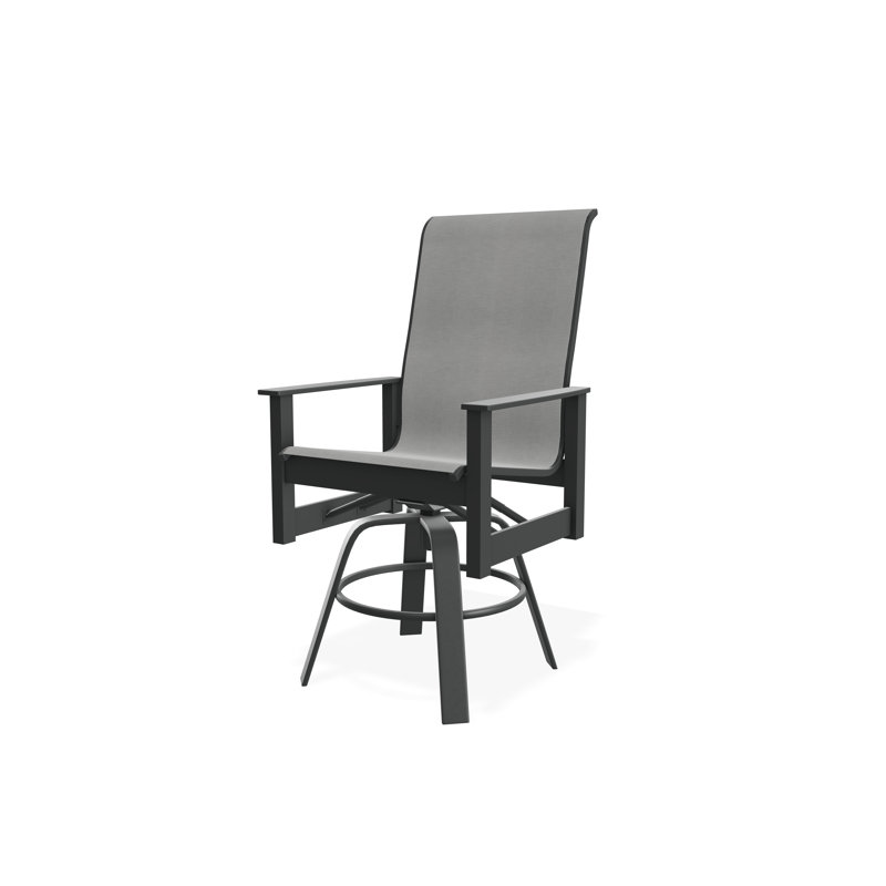 Fauteuil pivotant en polyester de qualité marine Leeward Sling, Alliage Sunbrella®, Graphite