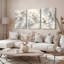 «Birds On Branches Winter Scene», ensemble de 3 reproductions d'art sur toile tendues sur toile-697097592