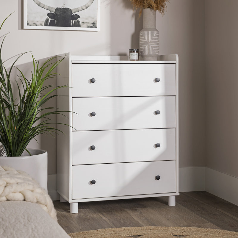 Commode 4 tiroirs Aljet, Blanc