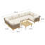 Ensemble de canapé modulaire d'extérieur en bois d'acacia 7 pièces avec dossier en corde et coussins résistants aux intempéries